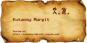 Kutassy Margit névjegykártya